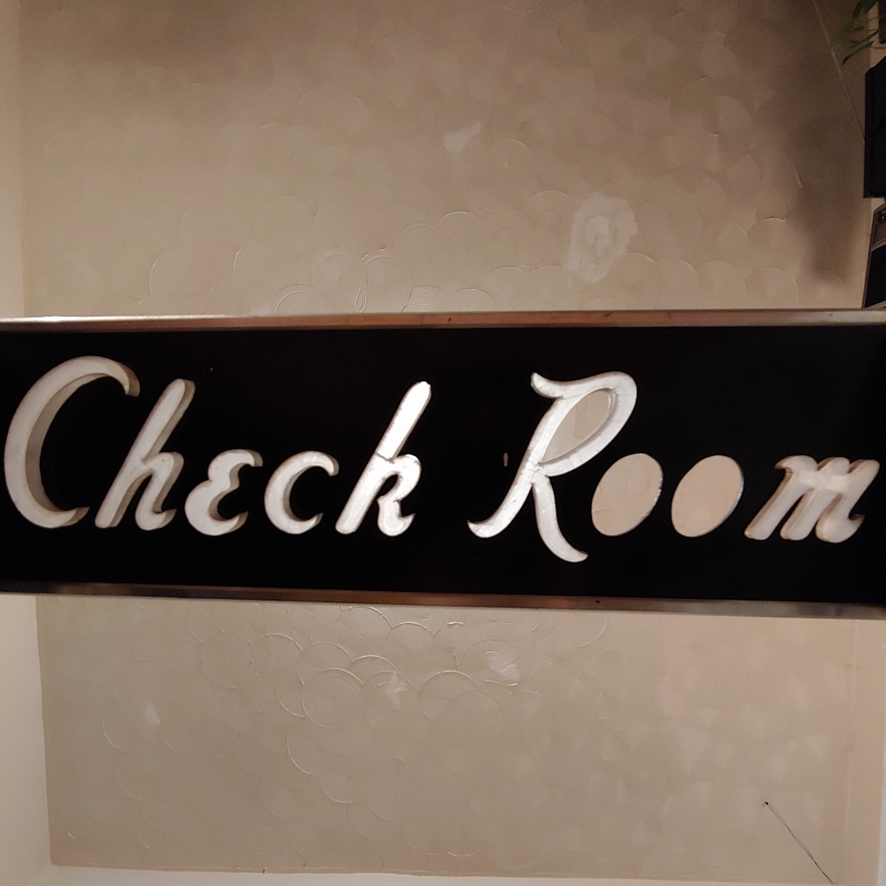 Antique Check Room Sign